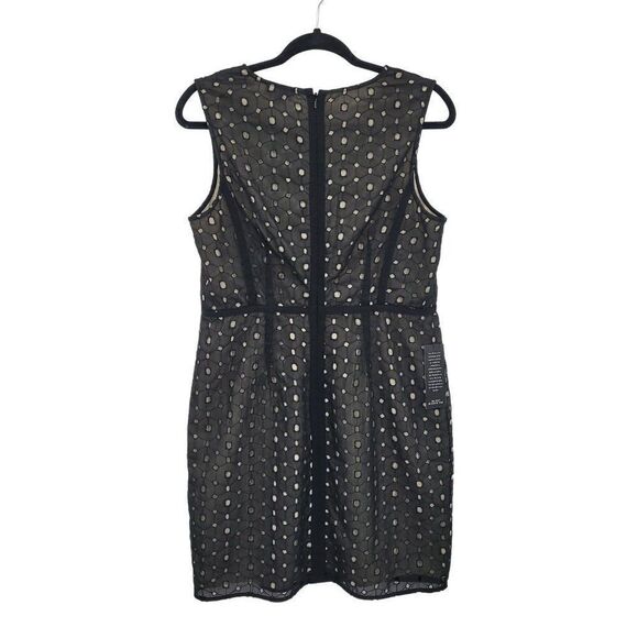 Womens The Limited Dress Cocktail Mini Sheath Sheer Eyelet Overlay Black  Sz 10P - Picture 2 of 6